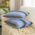thumbnail image 3 of Ombre Blue Grey Stripes Square Cushion Covers Set of 2 Set 20 x 20-Inch Geometric Reversible Throw Pillow Covers for Decor Geometry Pillow Covers Home Decor Modern Striped Art, 3 of 6