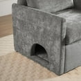 thumbnail image 7 of DEALTOPS Pet Friendly Accent Chair with Cat Hideaway, Modern Chenille Upholstered Armchair with Pillow, Gray, 7 of 7