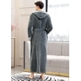 thumbnail image 3 of Artfasion Mens Long Bathrobe with Hood Warm Soft Shawl Collar Plush Spa Robe, 3 of 7