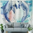 thumbnail image 4 of Orinice Dolphins Heart Shape Watercolor Tapestry Wall Hanging Unique Style for Home Decor Living Room Bedroom Apartment Farmhouse Dorm 40x30inch, 4 of 6