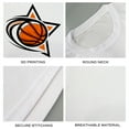 thumbnail image 3 of Coolnut Womens Basic T-Shirts, Basketball Swoosh Star Pattern Short Sleeve Tees, Casual White Crew Neck Tee Shirts for Women, L, 3 of 6