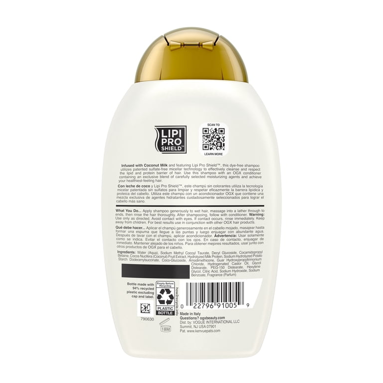 OGX Nourishing Coconut Milk Moisturizing Shampoo, 13 oz photo 8