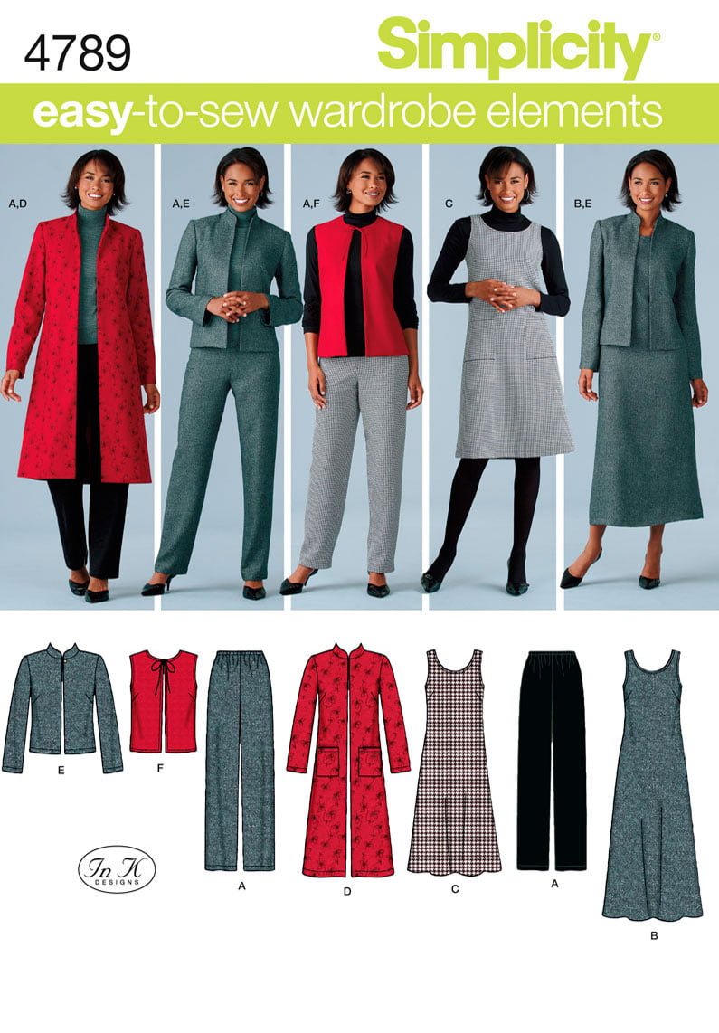 Simplicity Misses' Plus Size 20W-28W Pants, Vest, Jacket & Jumper Pattern,  1 Each
