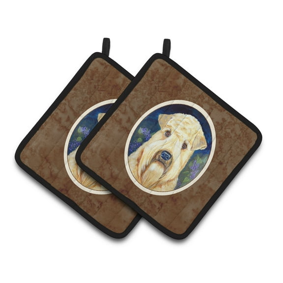 Carolines Treasures 7254PTHD Wheaten Terrier Soft Coated Pair of Pot Holders  7.5HX7.5W multicolor