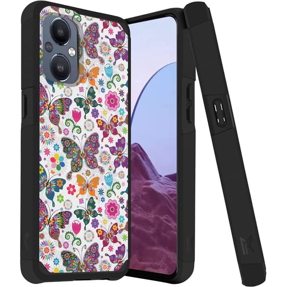 For OnePlus Nord N20 5G GN2200 Shockproof Cover Phone Case Tempered Glass - Color Butterfly