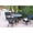 Black, variant on Jeco 5pc Windsor Black Wicker Dining Set - Midnight Blue Cushions