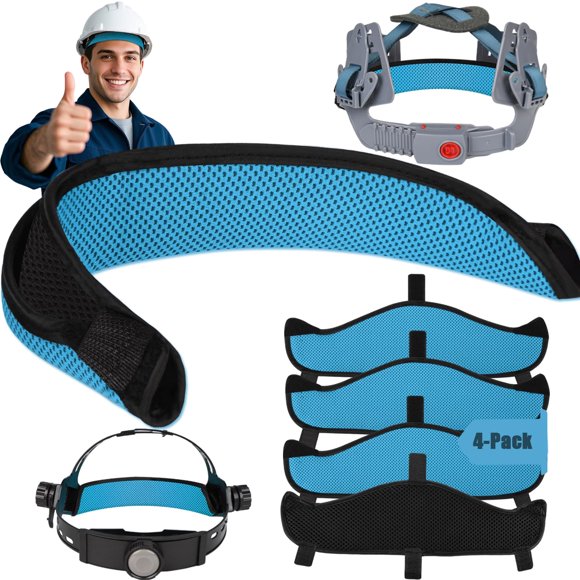 Ibicboc Paquete de 4 Protectores de Sudor para Casco de Seguridad de Algodón Transpirable