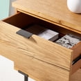 thumbnail image 4 of SAFAVIEH Couture Elizabella Industrial Nightstand with 2 Drawers, Oak/Antique Brass, 4 of 16