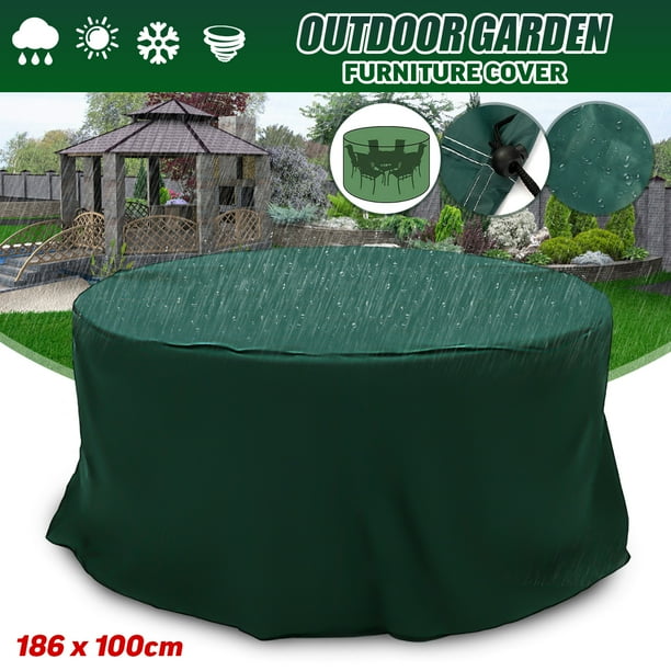 Furniture Cover Round Outdoor Home Garden Protect Patio Table Chair Green 73 X 39 Polyethylene Waterproof Sun Rain Chaircover Snow Uv Resistant Com Garden Protect Patio Table Chair Green, Can Patio Furniture Covers Be Washed Outside
