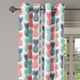 thumbnail image 2 of Ambesonne Tropical Grommet Curtain, Stamped Minimal Backdrop, 50" x 72", Turquoise White Coral, 2 of 6
