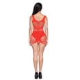 thumbnail image 5 of adviicd White Fishnets Women's One Piece Nightwear Sleeveless Hollow Out Mesh Dress Lingerie Red One Size, 5 of 5