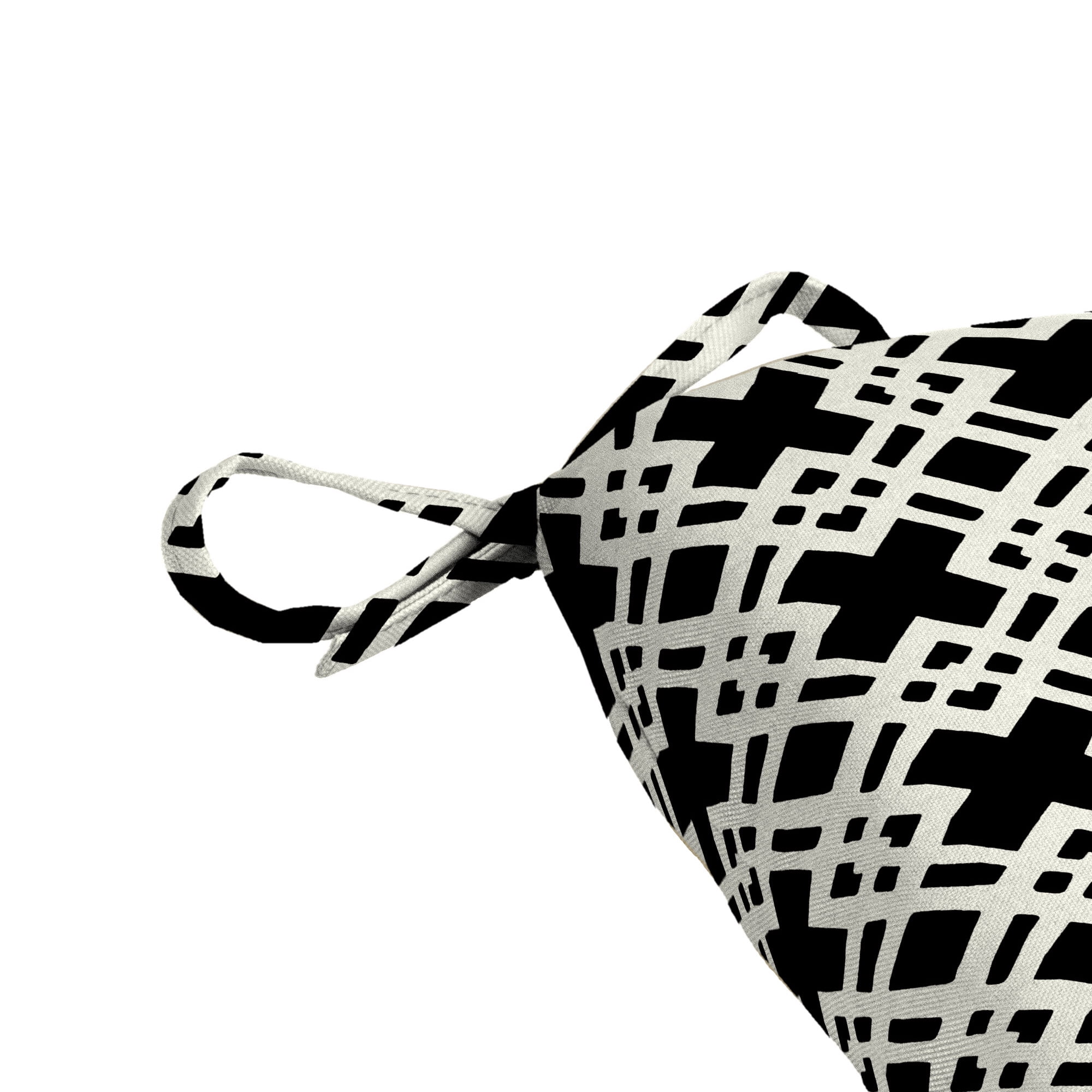 Mainstays 15.5" D x 17" W Black & White Lattice Rectangle Outdoor Seat Pad (1 Pack)