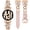 Pink/Rose Gold, variant on Wearlizer Leather Band Compatible with Samsung Galaxy Watch 7/6/5/4/FE/Active 2 40mm 44mm, Watch 6 Classic 43/47mm, Watch 5 Pro 45mm, Dressy Metal Chain Strap Women with Camellia Charm