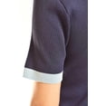 thumbnail image 4 of Blusa acanalada tipo polo Roman Fashion /Juvenil, 7280 (Azul marino) azul marino M, 4 of 5