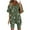 Army Green, variant on Womens 2 Piece Sets Summer Casual V Neck Short Sleeve Tops and Legging Shorts Color Block Sets Athletic Workout Sets Comfy Outfits Khaki XL