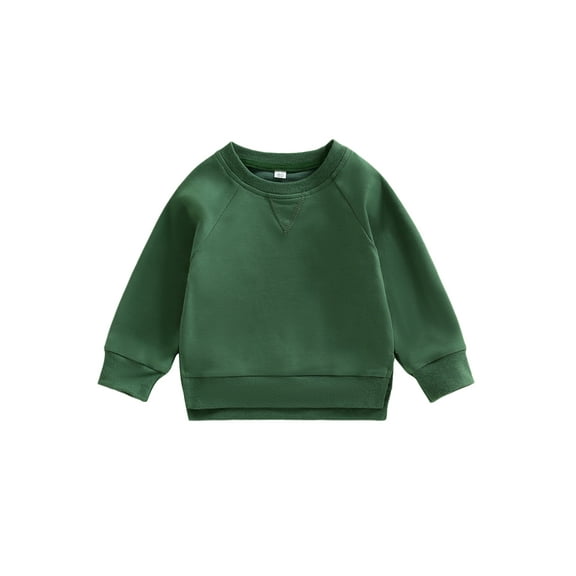 JYYYBF Infant Toddler Baby Boys Girls Sweatshirts Solid Color Crew Neck Long Sleeve Spring Autumn Winter Casual Pullovers Tops