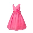thumbnail image 2 of ZDHoor Kids V-Neck Princess Flower Girl Dress Bridesmaid Wedding Birthday Party Pageant Ball Gown Hot Pink 10, 2 of 7