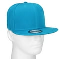 thumbnail image 5 of Falari Wholesale 12 Pack Snapback Hat Cap Hip Hop Style Flat Bill Blank Solid Color Adjustable Size Turquoise, 5 of 6