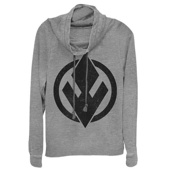 Junior's Star Wars: The Rise of Skywalker Sith Trooper Logo  Cowl Neck Sweatshirt Gray Heather Small