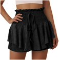 thumbnail image 2 of OIUUAK Linen Shorts Women Flowy Shorts For Women Casual Shirred Elastic Shorts High Waisted Shorts Ruffle Shorts Athletic, relaxed fit shorts women, shorts for summer, summer shorts, 2 of 2