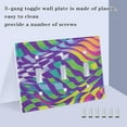 thumbnail image 3 of Yayeee Toggle Light Switch Wall Plate 3-Gang 6.37"x4.48" Decorative Outlet Cover, Green Wavy Pattern, 3 of 7