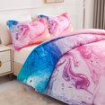 thumbnail image 5 of Koniroom Tie Dye Comforter Twin Size for Teen Boys Girls Women, Marble Pastel Colorful Room Decor Soft Reversible Twin Bedding Set, 2 Pieces All Season Bed Set, Blue Black Purple, 5 of 7