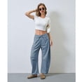 thumbnail image 4 of PUWEI Women's Barrel Leg Sweatpants High Waist Wide Leg Joggers Soft Lounge Pants with Pockets, 4 of 7