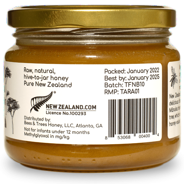 Bees & Trees 100% Pure Raw Manuka Honey 550+MGO, 380g Pack