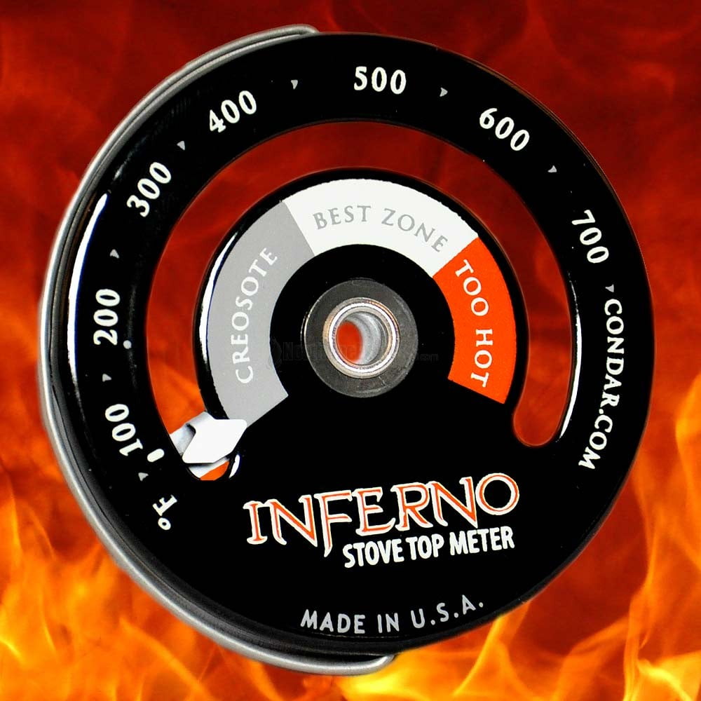 3-30 Inferno Stove Top Meter thermometer calibrated to measure temperatures on stove top.