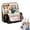 Black, variant on Stylish Handheld Partitioned Cosmetic Bag, Large Capacity PU Leather Travel Makeup Organizer with Detachable Mirror, Adjustable Dividers & Luggage Strap