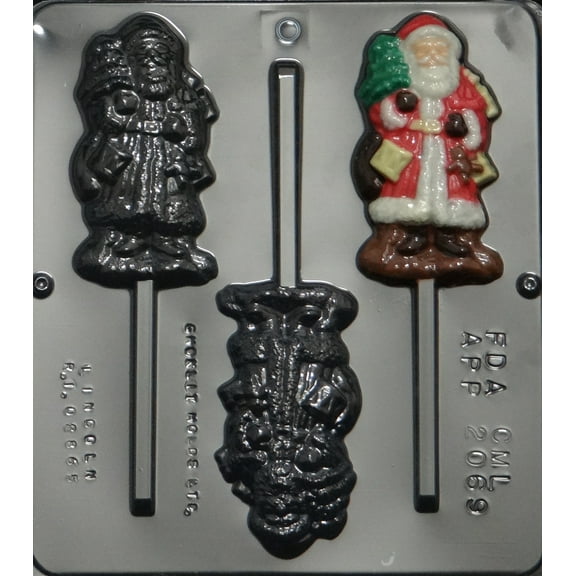 2069 Santa with Tree Lollipop Chocolate Candy Mold