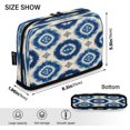 thumbnail image 3 of Standing Pencil Case with Base Large Capacity Stationery Pouch Pen Bag with Zipper for Women Men Intricate Blue and White Tie-dye, 3 of 7