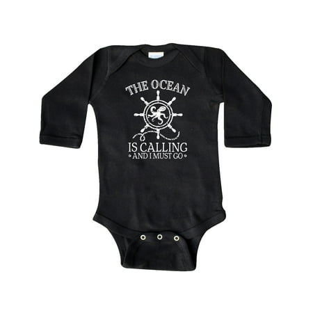 

Inktastic Ocean is Calling Cute Nautical Octopus Gift Baby Boy or Baby Girl Long Sleeve Bodysuit