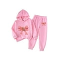 thumbnail image 2 of ATOGUTA Girl Sweatsuits 2Pcs Sets Kids Hoodie Sweatshirt and Sweatpants Fashion Clothing Sets Size 2T-8, Pink, 2 of 6