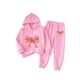 thumbnail image 2 of Conjunto de sudadera con capucha de manga larga para niños, color azul, con capucha y cintura elástica, pantalones largos, traje informal y cómodo, conjunto de poliéster para niños., 2 of 6