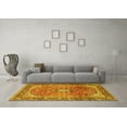 thumbnail image 3 of Ahgly Company Machine Washable Indoor Rectangle Medallion Yellow Traditional Area Rugs, 6' x 9', 3 of 4