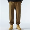 thumbnail image 4 of Styesk Men's Pants Man Solid Color Parsnip Soft Binding Leg Pants Cargo Pants, 4 of 5