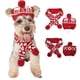 thumbnail image 4 of RV Gorro de disfraz de perro de Navidad y bufanda de punto - Accesorios lindos para disfraces de mascotas Ropa de abrigo de invierno para gato B(L) Rojo Verde, 4 of 5