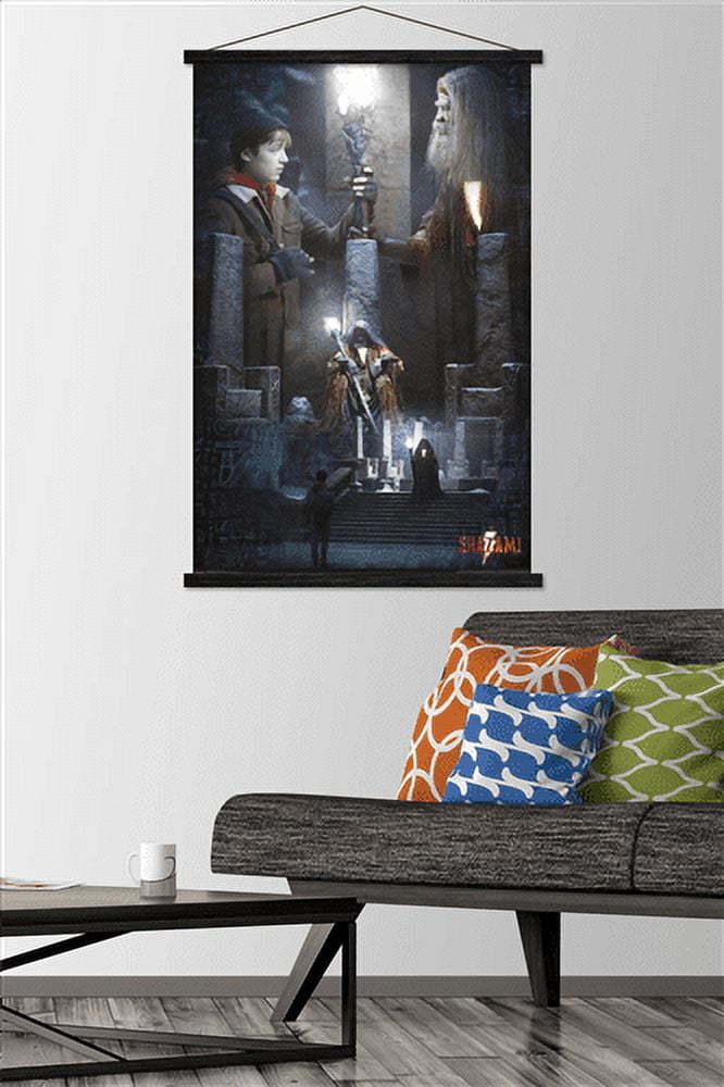 DC Comics Movie - Shazam - The Wizard Wall Poster with Wooden Magnetic Frame, 22.375" x 34"