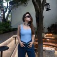 thumbnail image 2 of OQQ Women's one Piece Bodysuits Sexy Ribbed Sleeveless Square Neck Tank Tops Leotard 2025 Trendy Outfits, 2 of 7