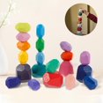 thumbnail image 1 of Pcs Wooden Stone Balancing Blocks- Colorful Wood Stone Building Blocks Natural Balancing Stacking Game Rock Blocks for Kids Educational Toys, 1 of 11