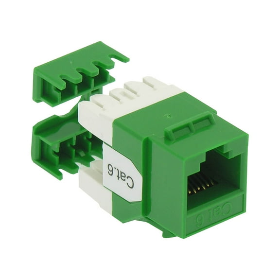 ACCL Cat.6 RJ45 110 Type 180° Keystone Jack Green, 1 Pack