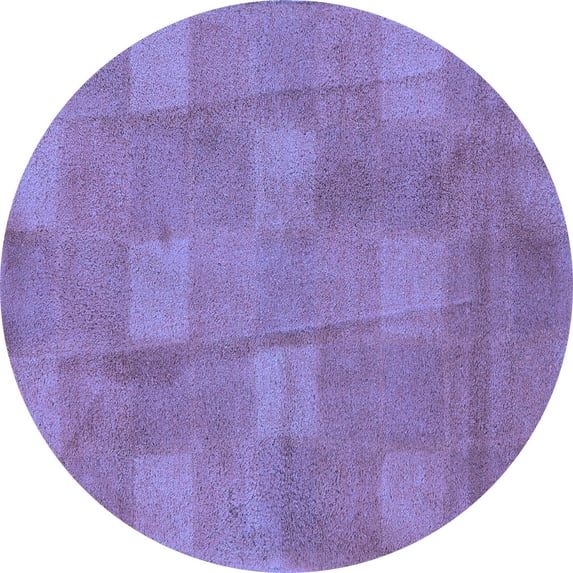 Ahgly Company Indoor Round Checkered Blue Modern Area Rugs, 8' Round