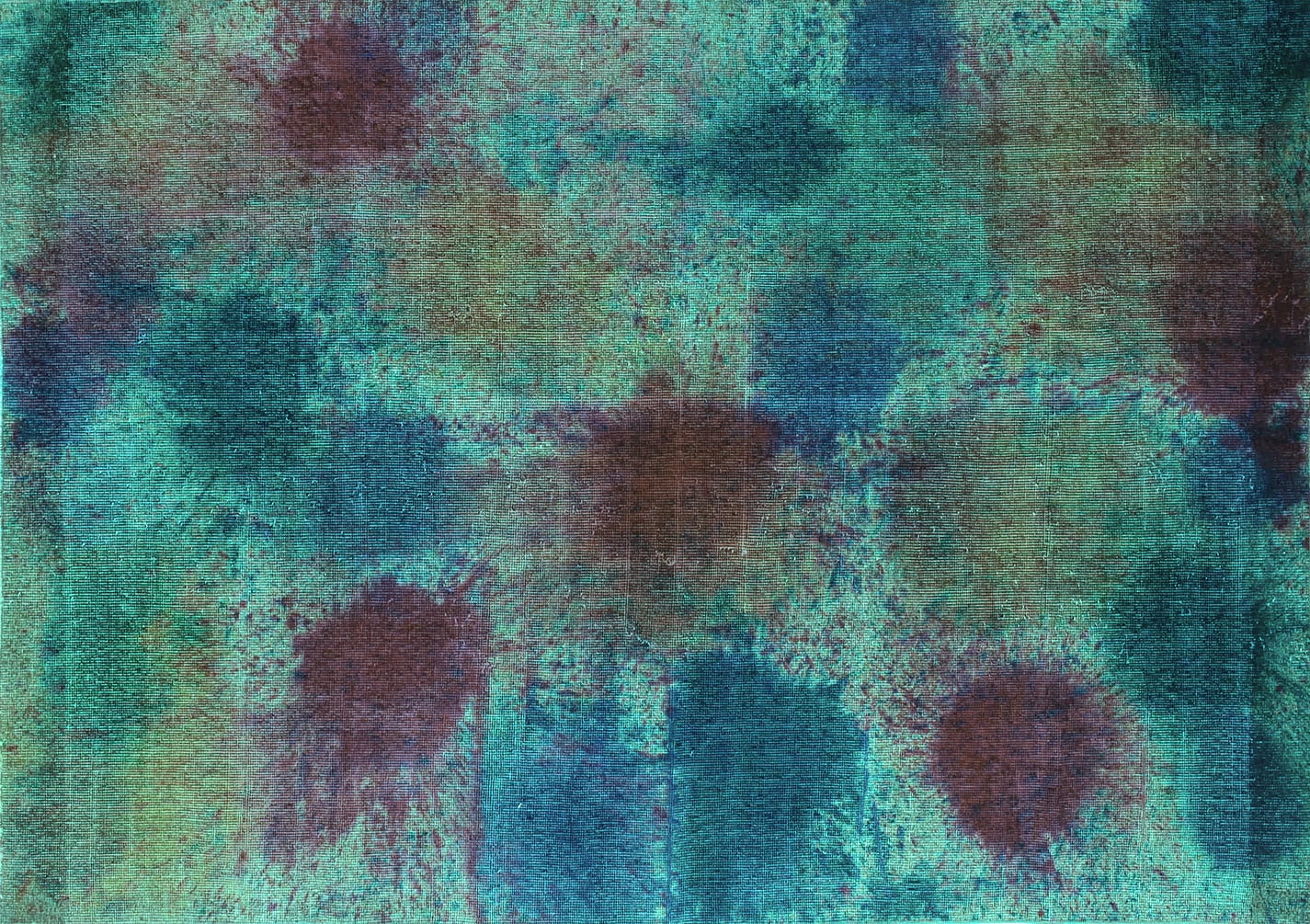 Ahgly Company Machine Washable Indoor Rectangle Abstract Turquoise Blue ...