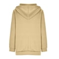thumbnail image 5 of SDNall Hoodies for Women Solid Color Hoodie Zipper Long Sleeve Sweatshirts Long Coat Tops with Pockets Zip Up Hoodie Women (Beige, Sizes S-XXXXL), 5 of 9