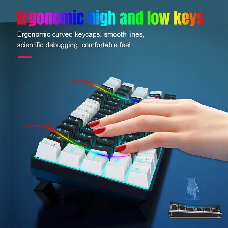 V800 Mechanical Gaming Keyboard LED Backlit Compact 68 Keys Mini