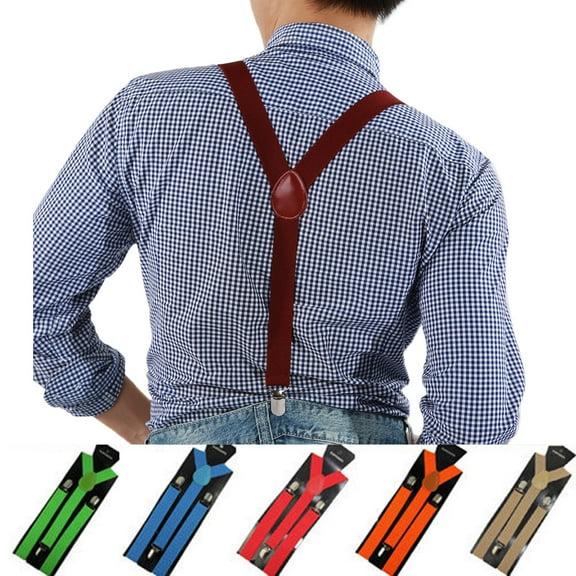 Travelwant 2Pcs Mens Women Suspenders Very Strong Clips Heavy Duty Braces One Size Fits All Wide Y Shape