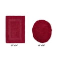 thumbnail image 2 of Better Trends 2 Piece Bathroom Rugs Toilet Lid Cover Set 100% Cotton Water Absorbent Reversible Mat Machine Washable Bath Rug for Bathroom Floor Decor Toilet Seat Covers 18"x20"|17"x24" Red Lux, 2 of 4