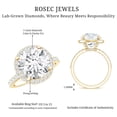 thumbnail image 6 of Rosec Jewels IGI Certified Lab Created Diamond Halo Engagement Ring for Women - Statement Ring (5 Carat, E-VS1 Grade), 14K Yellow Gold, US 3.00, 6 of 7