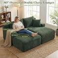 thumbnail image 6 of 80" Oversized Double Chaise Lounge Indoor,Corduroy Boneless Sleeper Sofa Bed with Deep Seat,Pillows for Living Room,Bedroom,Apartment, 6 of 12